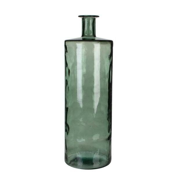 Glas Flasche D25H75cm, dkl.grün