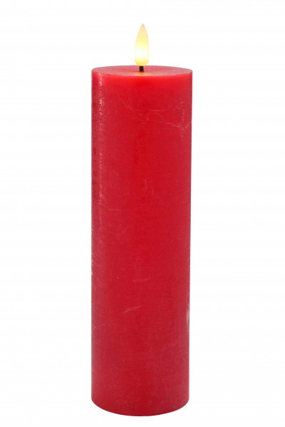 LED Kerze D6H20cm Struktur Aktionspreis, rot