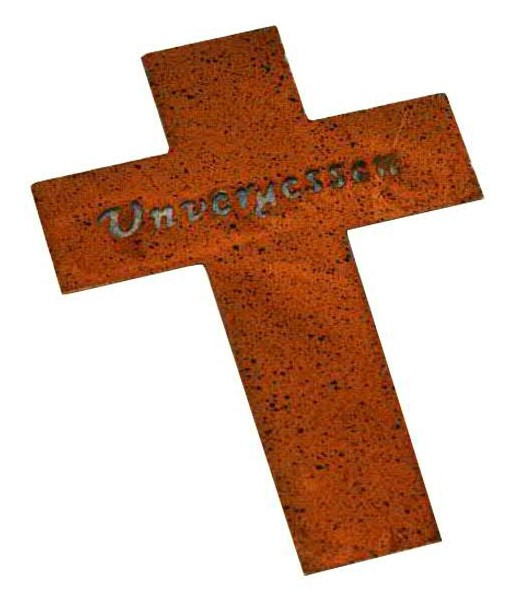 Trauer Kreuz 12x17,5cm am Draht In Liebe/Unvergessen, rost