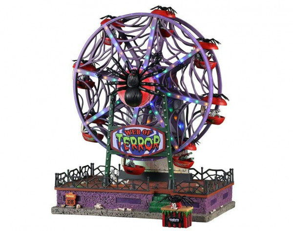 Halloween Web of Terror Ferris Wheel beleuchtet animiert Sound