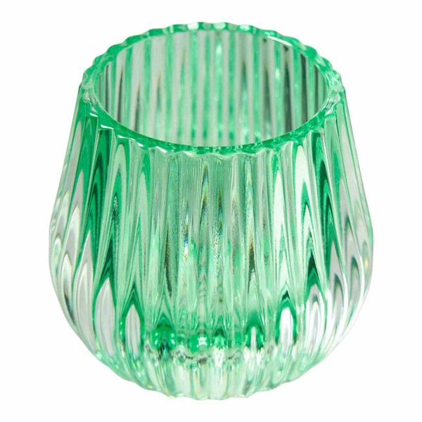 Glas Teelicht D8,5H7,5cm 4St., grün