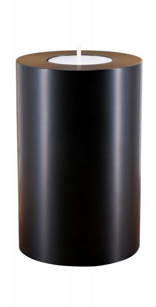 Lux Trend D8H12cm Teelichthalter, schwarz