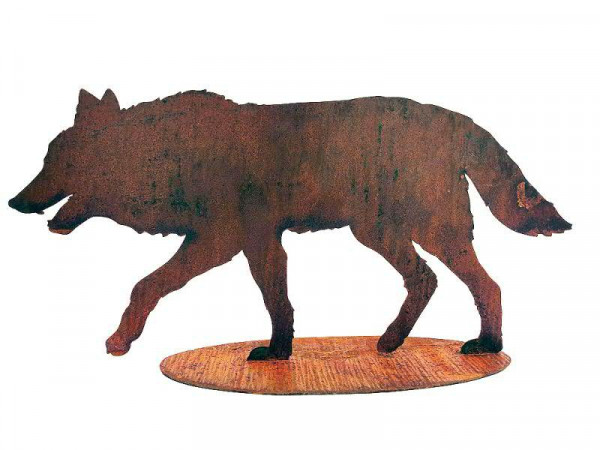 Rost Wolf 21x10cm auf Platte