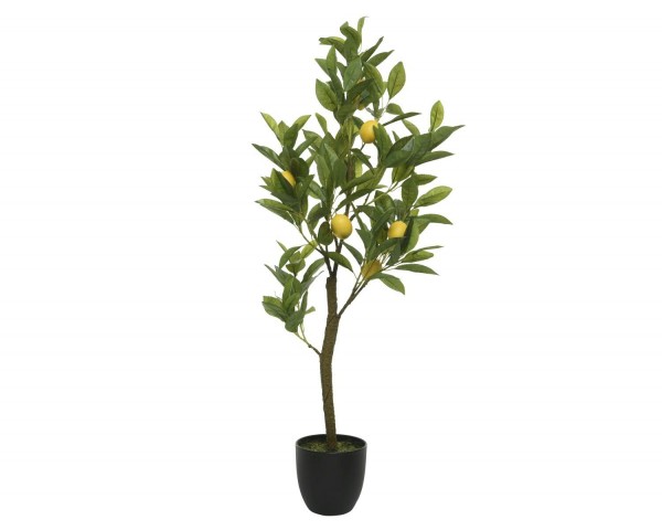 Zitronenbaum 92cm im Topf Kunststofftopf, grün/gelb