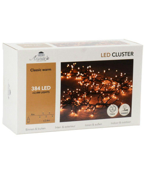 Clusterlights 384LED 2,4m outdoor mit Timer Licht classic warm weiß, classic