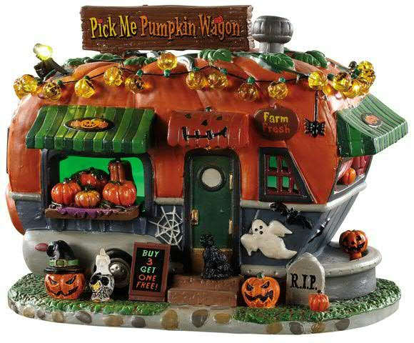 Halloween Pick me Pumpkin Wagon 17x13 beleuchtet, 4,5V Batteriebetrieben