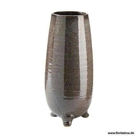 Vase SP mit Füßen D16,5H35,5cm, anthrazit