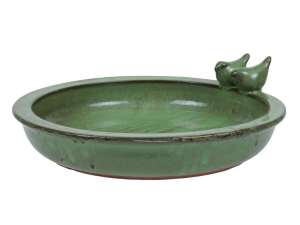Vogeltränke Keramik 40x38x10,5cm, grün