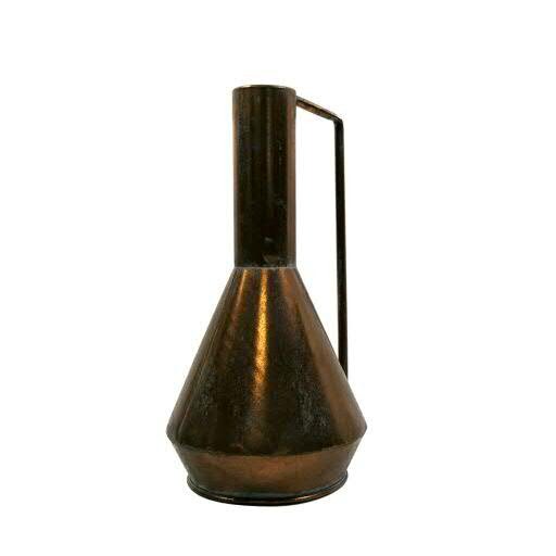 Vase Metall D19,5H38,5cm mit Henkel, bronze