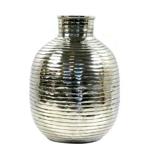 Vase Metall 11x26x36cm, silber