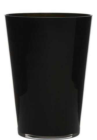Glas Vase D22H30cm, schwarz