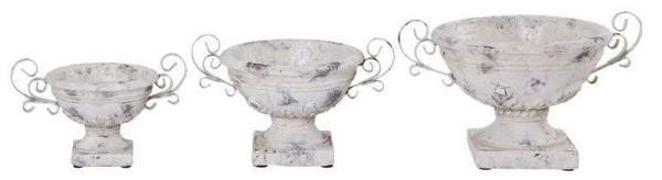Schale Keramik 23x17x15cm, creme/weiß
