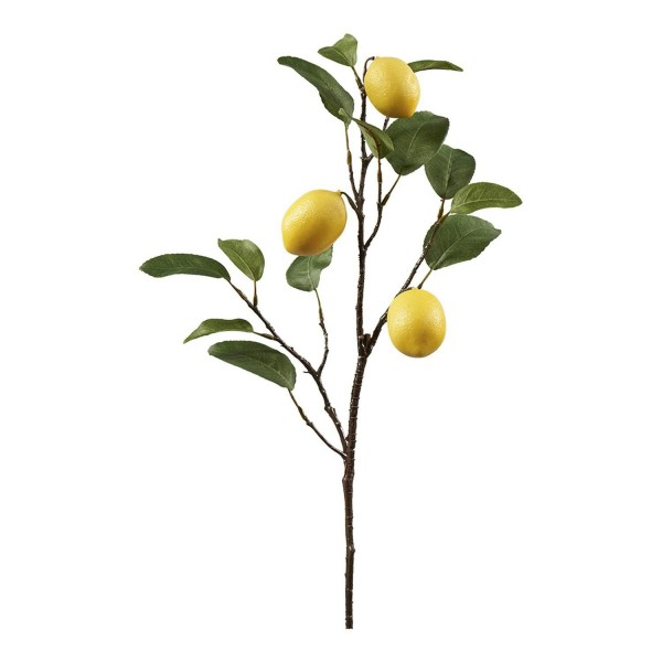 Zitronen Zweig 95cm mit 3Früchten, gelb/grün