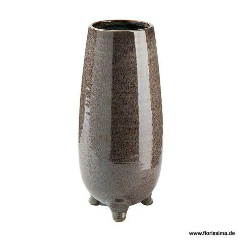 Vase SP mit Füßen D12H27,5cm, anthrazit