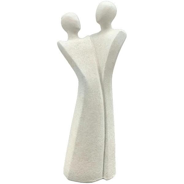 Skulptur Paar Poly 15x10x38cm Mann und Frau, creme