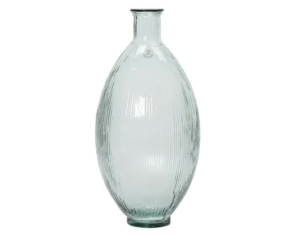 Glas Vase D29H59cm Recycling, hellblau