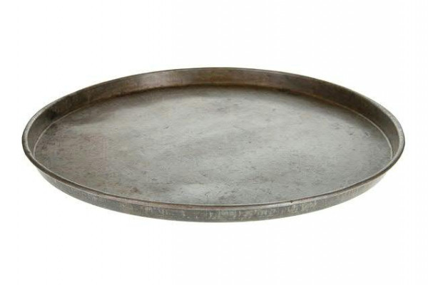 Tablett Metall D55H2cm, grau wash