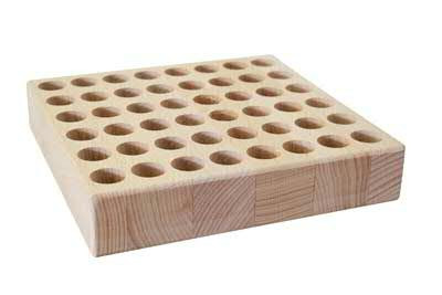 Holz Ständer für 48 Röhrchen 6x8 Löcher