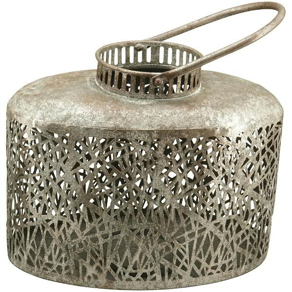 Laterne Metall SP 31,5x18x25cm oval, silber