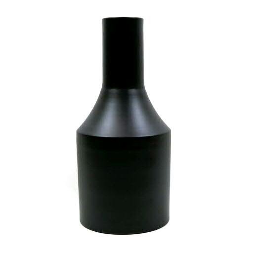 Vase Metall 15x7x33,5cm Flasche, schwarz