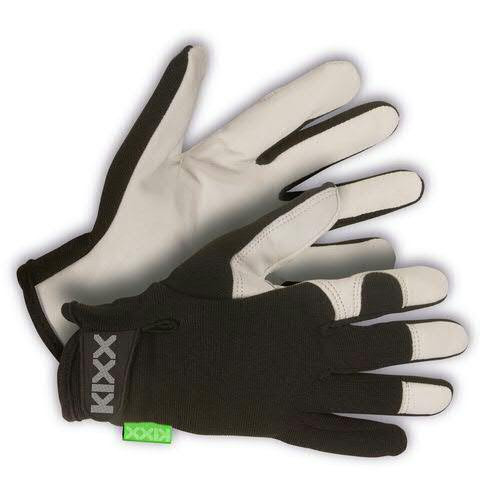 Handschuhe Gr.09 Lycra/Ziegennnappa, grau/schw.