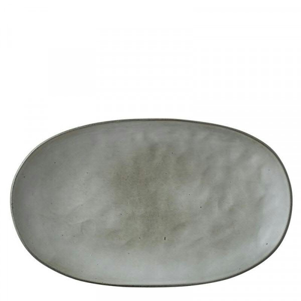 Teller Keramik 35,5x21,5x4,5cm Tabo, grau