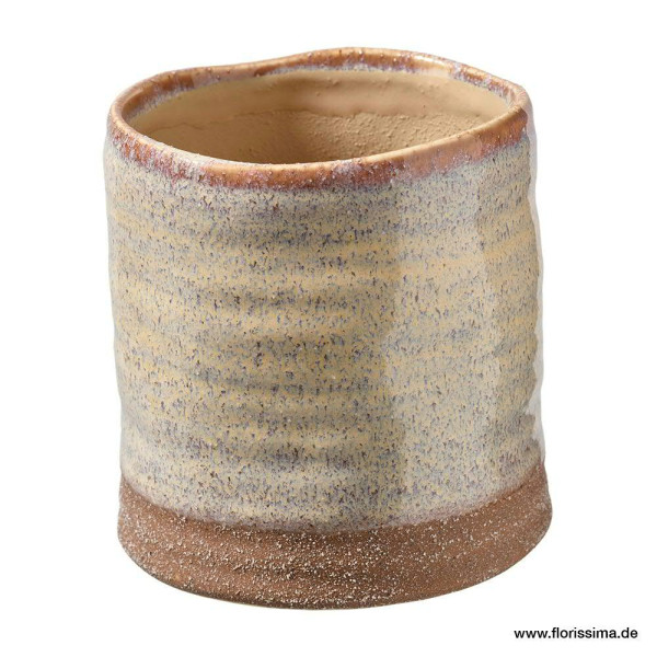 Kübel Keramik D11H11cm, creme/brau