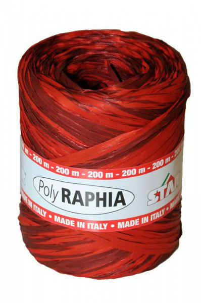 Raffia Bast 15mm 200m Bicolor, rot