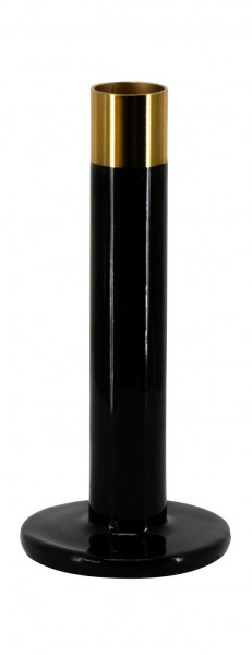 Kerzenhalter Metall SP H15,5cm, schw/gold