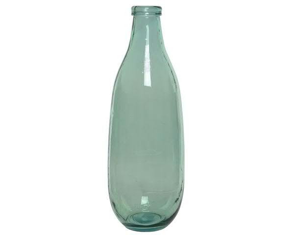 Glas Vase SP D15H40cm Recycling, hellgrün