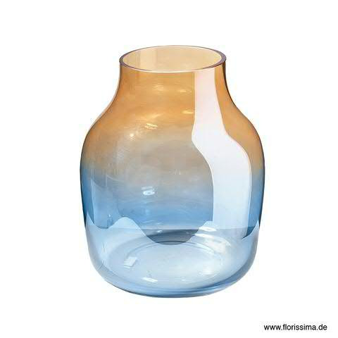 Glas Vase SP D19H24,5cm, braun/grau