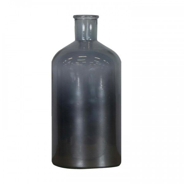 Glas Flasche D13,5H28cm metallic Recycling, silber