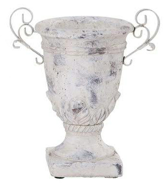 Pokal Keramik 24x16x27cm, creme/weiß