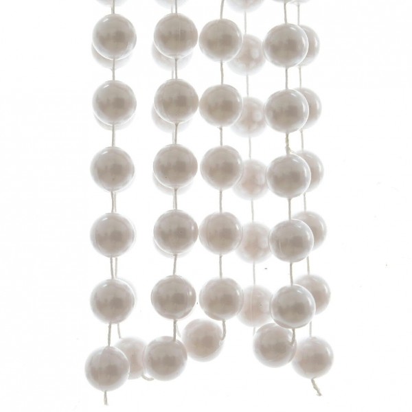 Perlenkette Kunststoff 2,7m D2cm Kunststoff glanz, weiß