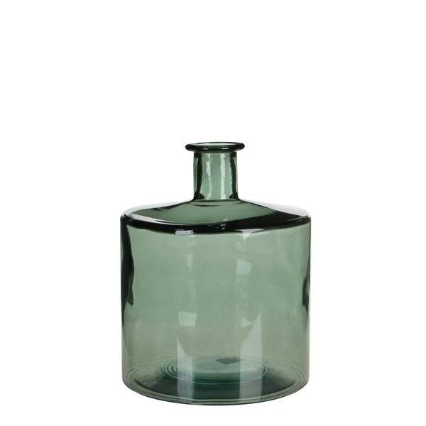 Glas Flasche D21H26cm, dkl.grün