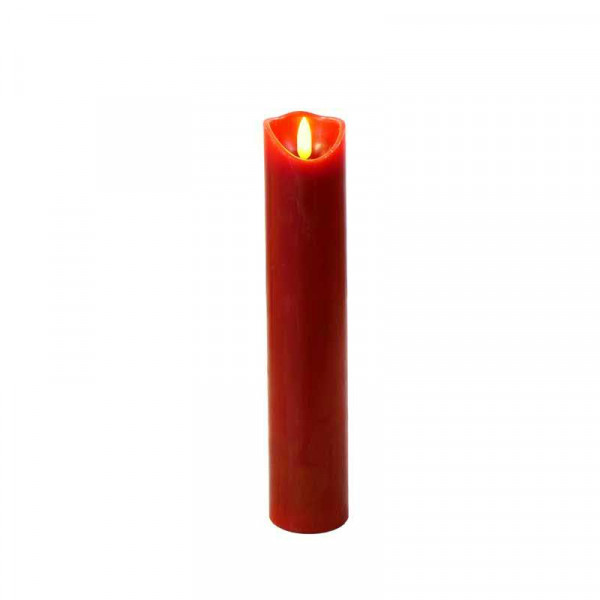 LED Kerze Flackerflamme D5,5H25cm Aktion für Batterie mit Timer, rot