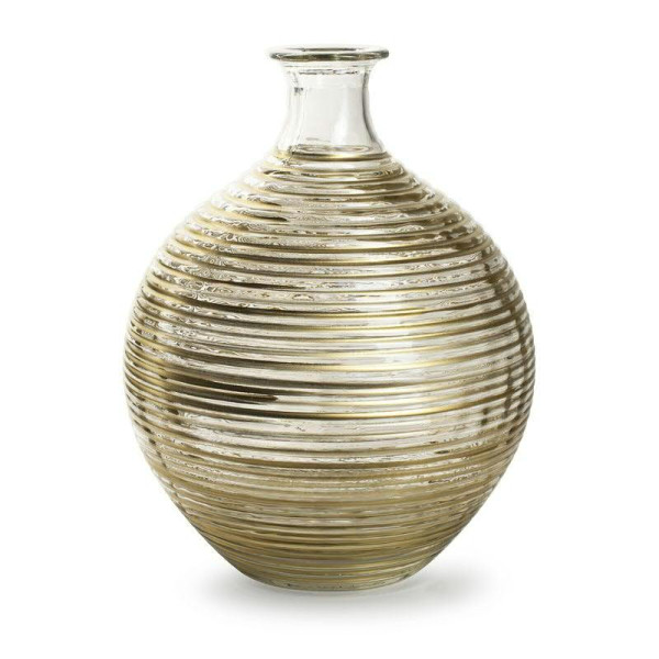 Glas Vase SP D23H29,5cm Ellen, klar/gold