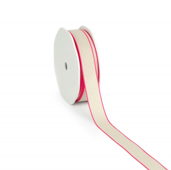 Band 6110N/20mm 20m Neon, natur/pink