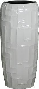 Vase FS151 H75cm m.E., glz.weiß