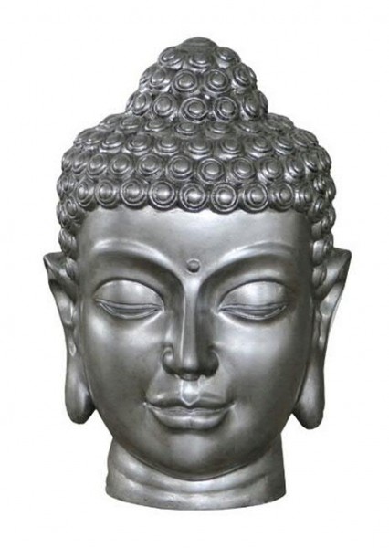 Buddha Kopf FS170 H51cm Aktionspreis, silber
