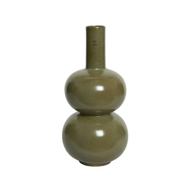 Vase Keramik D19,5H41cm, moosgrün