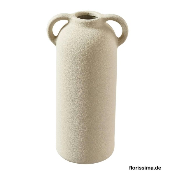 Vase Keramik 11x8x21cm mit Henkel, creme