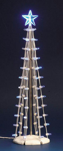 Lighted Silhoette Tree L 6,5x23cm Beleuchtet, Batteriebetrieben, blue