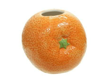 Vase Dolomite Orange D10H10cm, orange