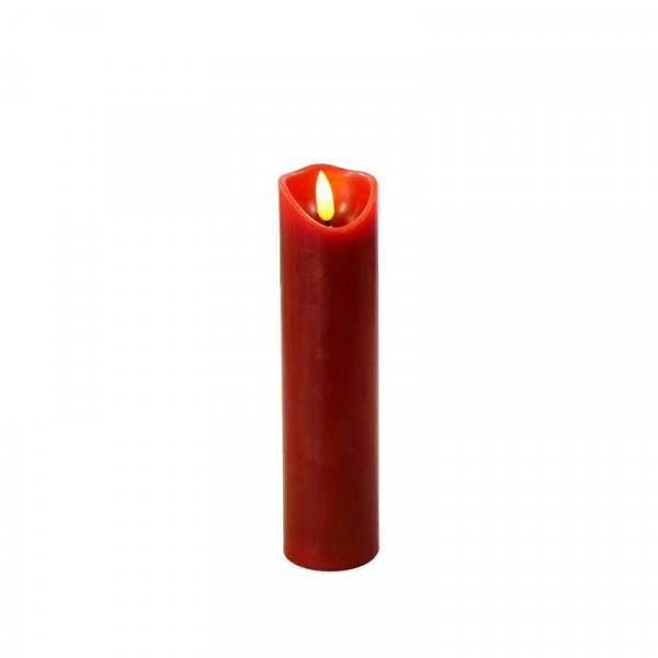 LED Kerze Flackerflamme D5,5H20cm Aktion für Batterie mit Timer, rot