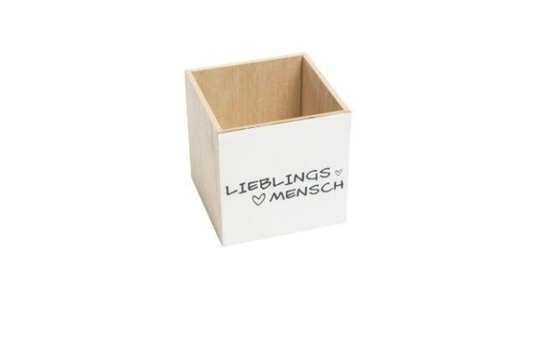 Kiste Holz 12x12x12cm Aktionspreis! Lieblingsmensch, creme