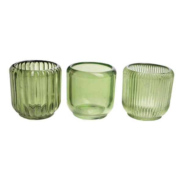 Glas Teelicht D8,5H8,5cm 3-sortiert Aktionspreis!, grün