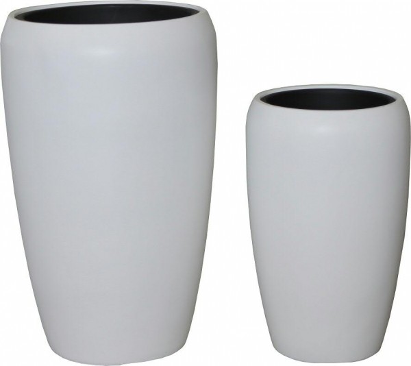 Vase FS157 H68/51cm 2er Satz m.E., matt weiß