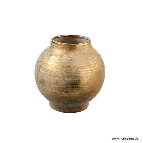 Vase SP Keramik D29,5H29,5cm kugelig, gold
