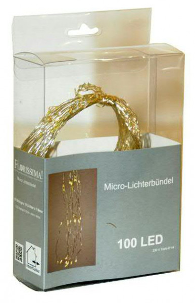 Microlichterkette 100LED 1m Bündel Aktion mit Timer, outdoor ww